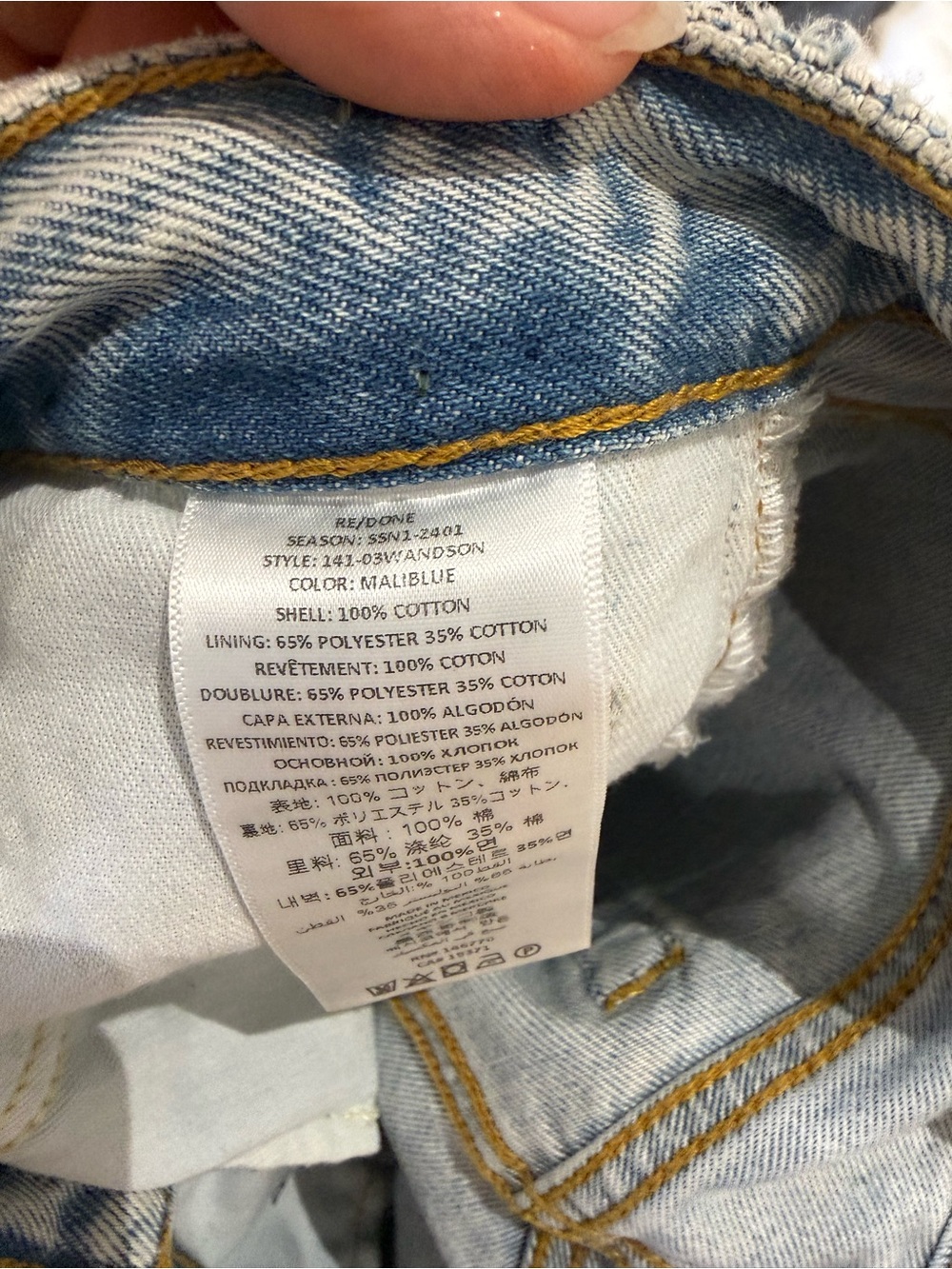 Re/Done Light Blue Straight Leg Jeans - Picture 8 of 9